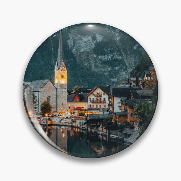 Item preview, Cozy Alpine Lake Village at Dusk – Magical European Landscape Photography designed and sold by Ataqhin.