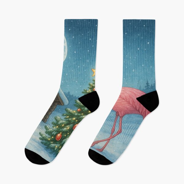 Item preview, Flamingo in the snow, happy Xmas designed and sold by Mauswohn.