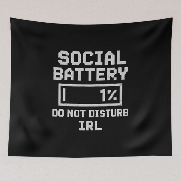 Item preview, Social Battery 1  Funny Do Not Disturb Irl Tee designed and sold by AlyceLynne.