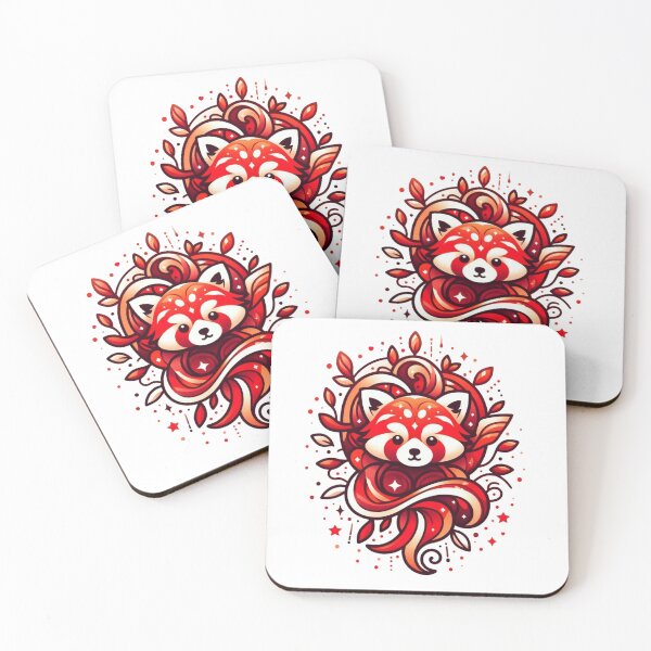 Item preview, Kawaii Red Panda Autumn Boho Illustration designed and sold by BigBlueArt.
