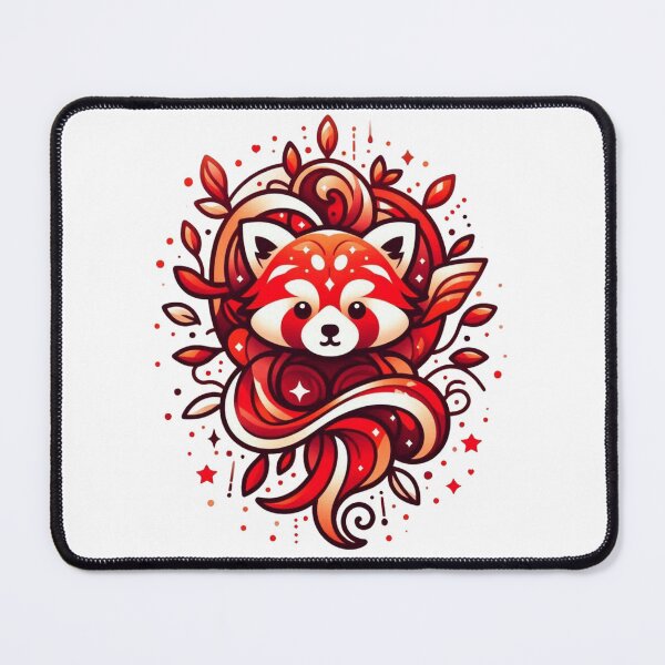 Item preview, Kawaii Red Panda Autumn Boho Illustration designed and sold by BigBlueArt.