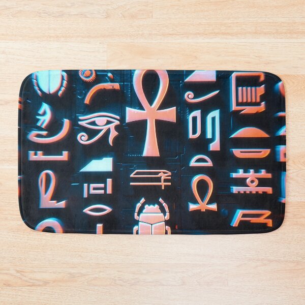 Item preview, Neon Light Symbols, Cyberpunk Egyptian Hieroglyphics, symmetrical textures (image size 8320x12480) designed and sold by Digital-Davinci.
