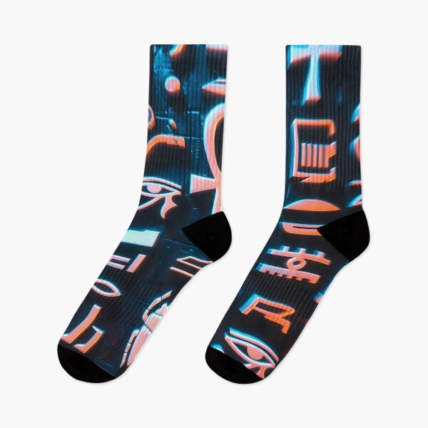 Item preview, Neon Light Symbols, Cyberpunk Egyptian Hieroglyphics, symmetrical textures (image size 8320x12480) designed and sold by Digital-Davinci.