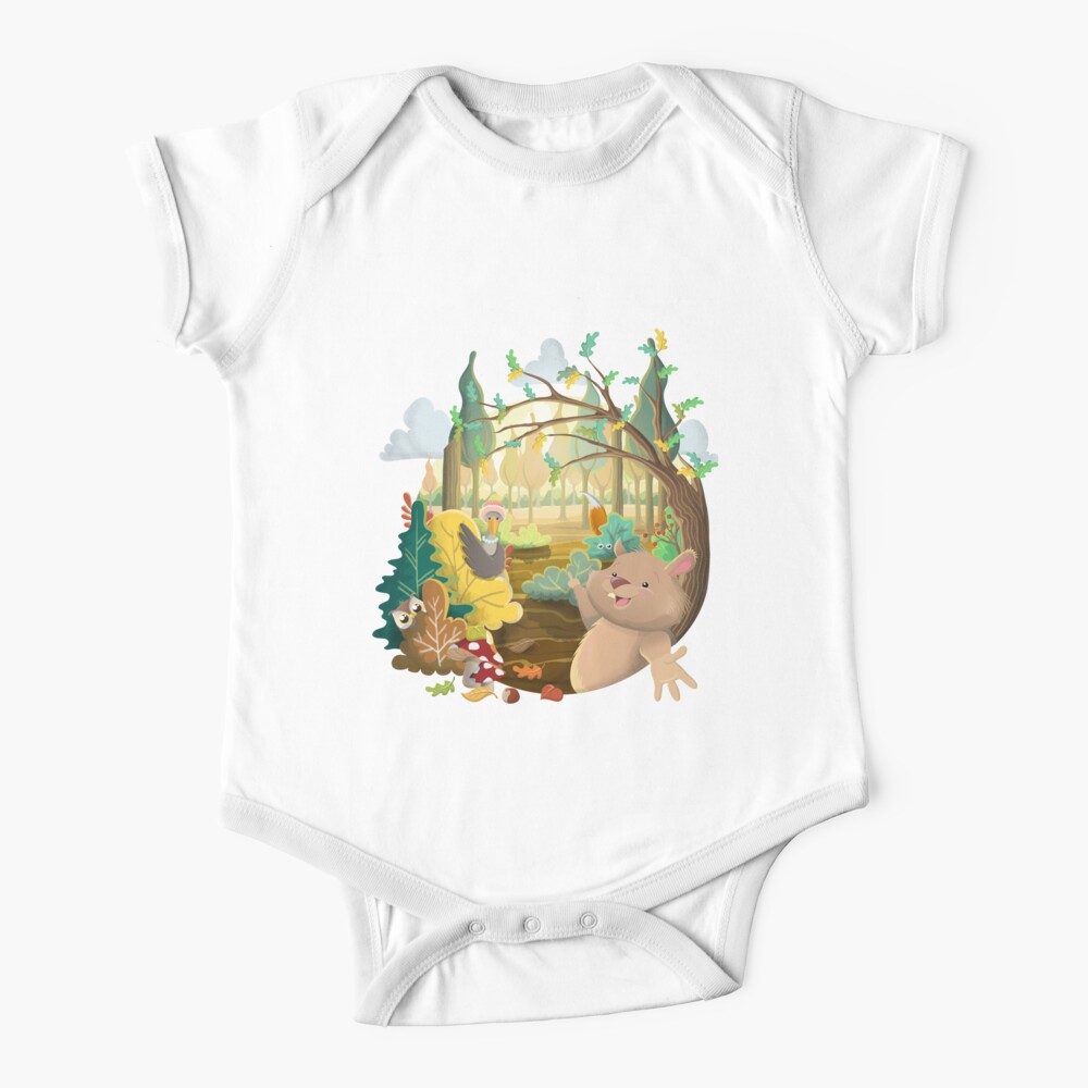 Cute forest animal illustration Baby One-Piece