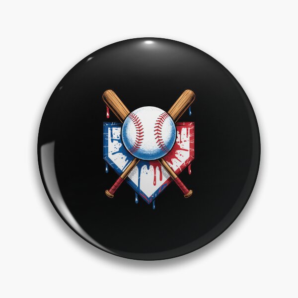 Artikelvorschau, Baseballfans mit amerikanischer Flagge entwerfen Ballschläger und Home Plate entworfen und verkauft von ToriKarla.