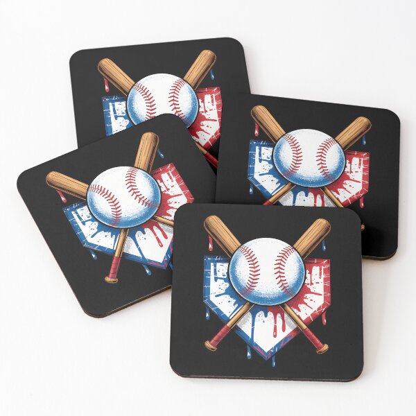 Artikelvorschau, Baseballfans mit amerikanischer Flagge entwerfen Ballschläger und Home Plate entworfen und verkauft von ToriKarla.