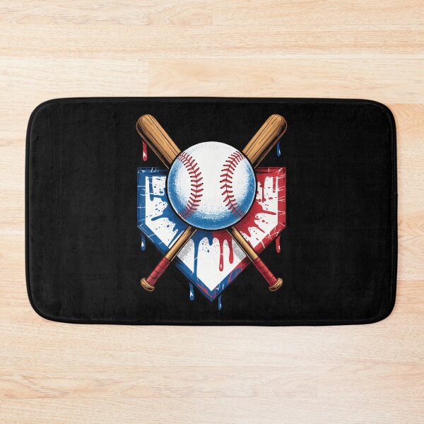 Artikelvorschau, Baseballfans mit amerikanischer Flagge entwerfen Ballschläger und Home Plate entworfen und verkauft von ToriKarla.