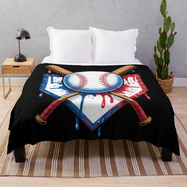 Artikelvorschau, Baseballfans mit amerikanischer Flagge entwerfen Ballschläger und Home Plate entworfen und verkauft von ToriKarla.