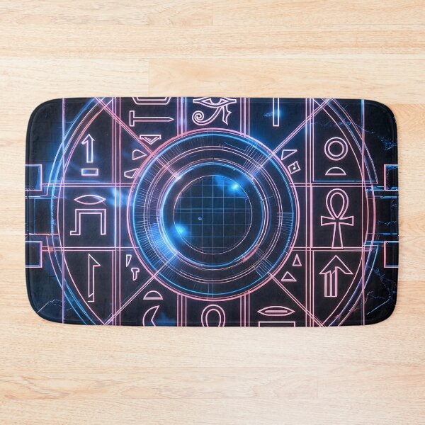 Item preview, Neon Light Symbols, Cyberpunk Egyptian Hieroglyphics, symmetrical textures (image size 8320x12480) designed and sold by Digital-Davinci.