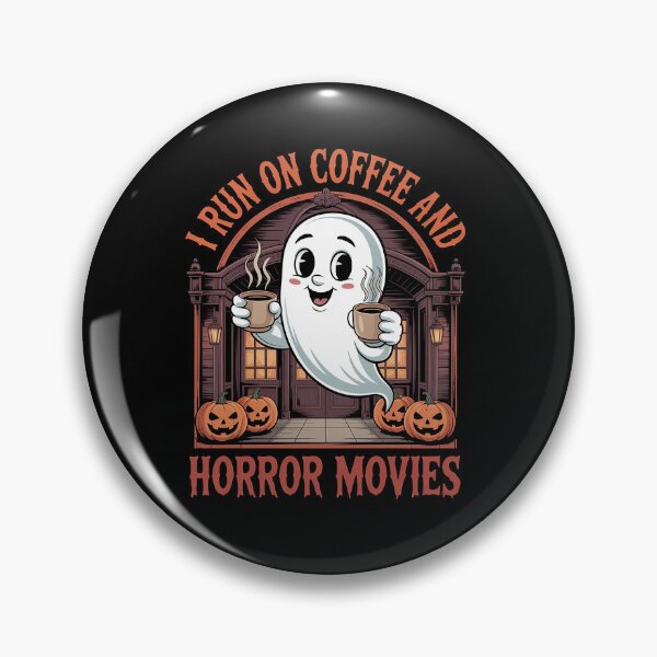 Item preview, I Run On Coffee Horror Movies Halloween Ghost Spooky Season designed and sold by VasilisLamArt.