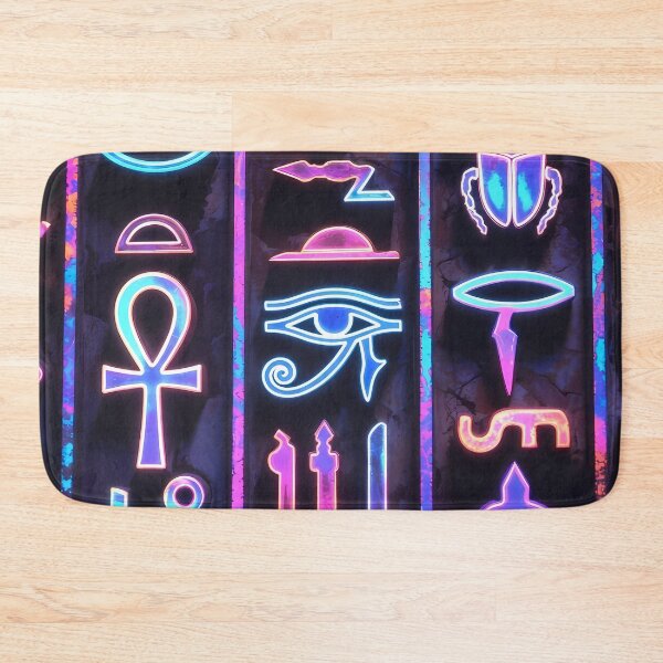 Item preview, Neon Light Symbols, Cyberpunk Egyptian Hieroglyphics, symmetrical textures (image size 8320x12480) designed and sold by Digital-Davinci.