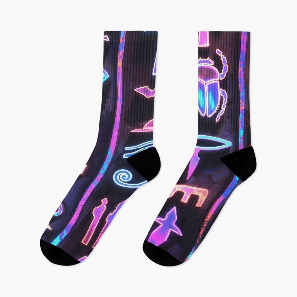 Item preview, Neon Light Symbols, Cyberpunk Egyptian Hieroglyphics, symmetrical textures (image size 8320x12480) designed and sold by Digital-Davinci.