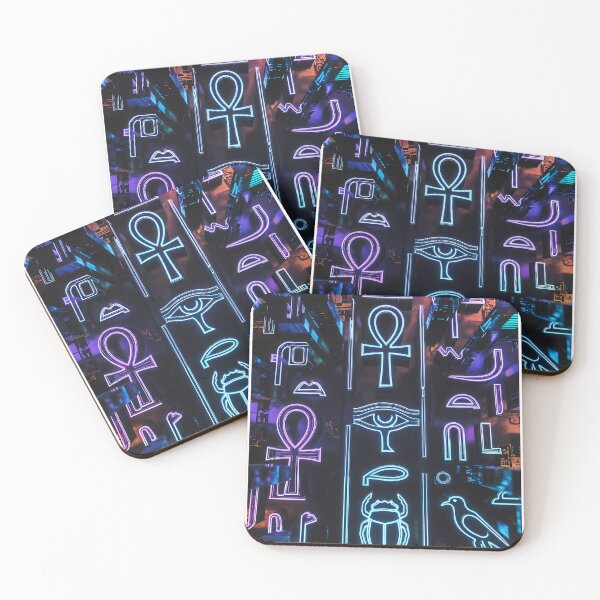 Item preview, Neon Light Symbols, Cyberpunk Egyptian Hieroglyphics, symmetrical textures (image size 8320x12480) designed and sold by Digital-Davinci.