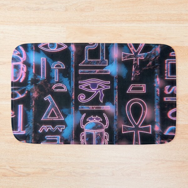 Item preview, Neon Light Symbols, Cyberpunk Egyptian Hieroglyphics, symmetrical textures (image size 8320x12480) designed and sold by Digital-Davinci.
