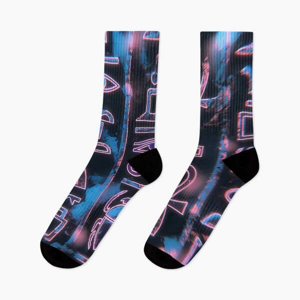 Item preview, Neon Light Symbols, Cyberpunk Egyptian Hieroglyphics, symmetrical textures (image size 8320x12480) designed and sold by Digital-Davinci.