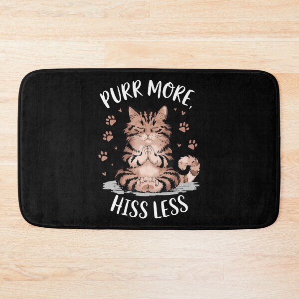 Item preview, Purr More Hiss Less Yoga Cute Meditation Cattee designed and sold by ToriKarla.