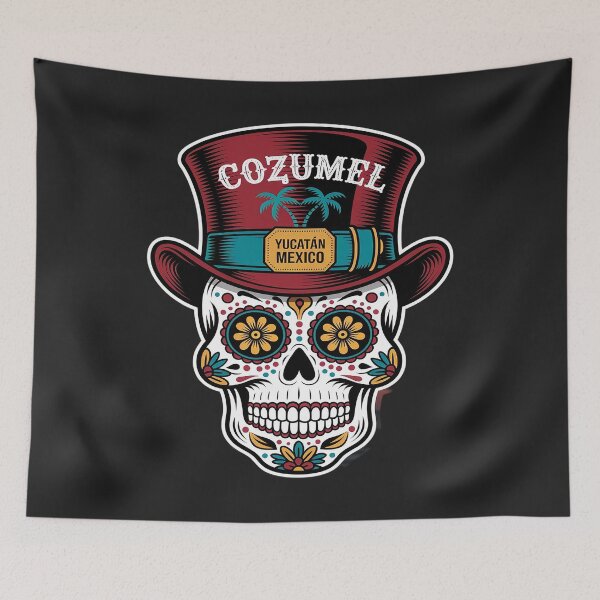 Item preview, Cozumel Mexico Sugar Skull & Hat Souvenir designed and sold by itsnothatweird.