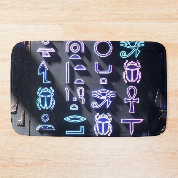 Item preview, Neon Light Symbols, Cyberpunk Egyptian Hieroglyphics, symmetrical textures (image size 8320x12480) designed and sold by Digital-Davinci.