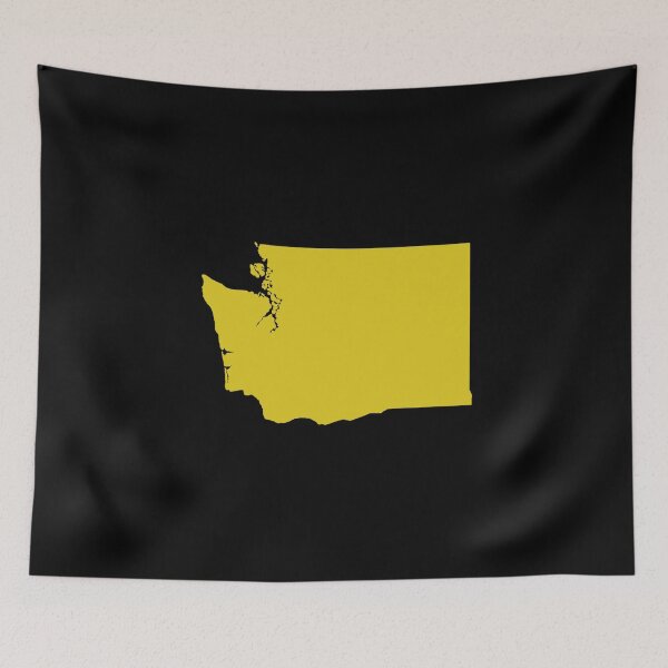Item preview, Washingtone Map Silhouette – Minimal Yellow designed and sold by Paper Drip.