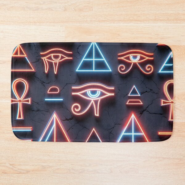 Item preview, Neon Light Symbols, Cyberpunk Egyptian Hieroglyphics, symmetrical textures (image size 8320x12480) designed and sold by Digital-Davinci.