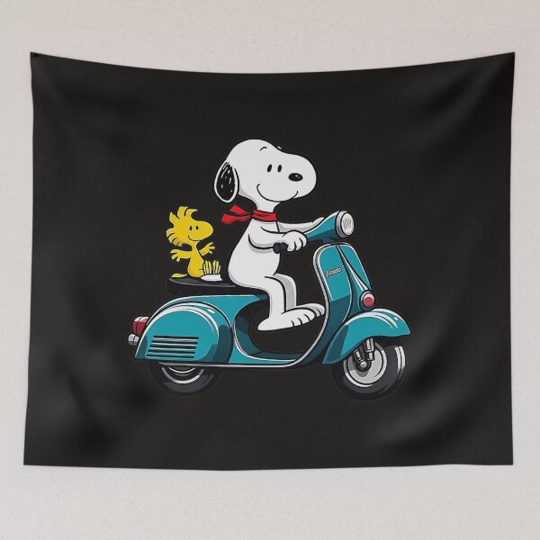 Aperçu de l'œuvre Balade en scooter vintage avec Sno.opy Woo.dstock créée et vendue par AnthonyBlake9.