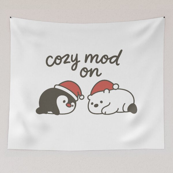 Item preview, Cute Cozy Penguin and Polar Bear Sticker | Lazy Animal Aesthetic designed and sold by ColorNestStudio.