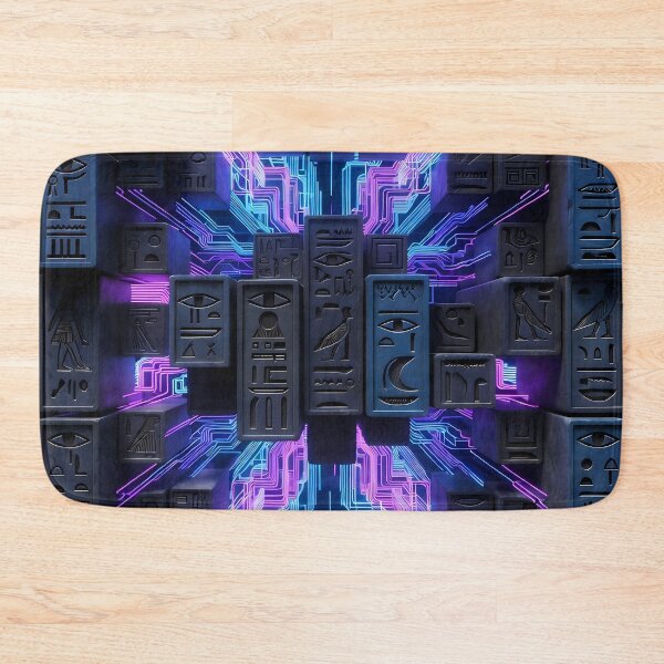 Item preview, Neon Light Symbols, Cyberpunk Egyptian Hieroglyphics, symmetrical textures (image size 8320x12480) designed and sold by Digital-Davinci.