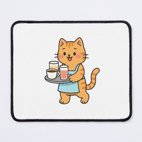 Item preview, Friendly Cat Serving Drinks designed and sold by luckyyouth.