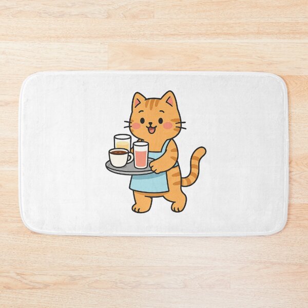 Item preview, Friendly Cat Serving Drinks designed and sold by luckyyouth.