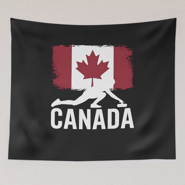 Artikelvorschau, Curling Kanada Flagge Stolz Urlaub Reisen Kanadisches Geschenk entworfen und verkauft von procionartss.
