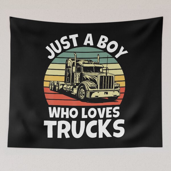 Item preview, Just A Boy Who Loves Trucks - Semi Trucker Kids Toddler Boys designed and sold by RubySandy.