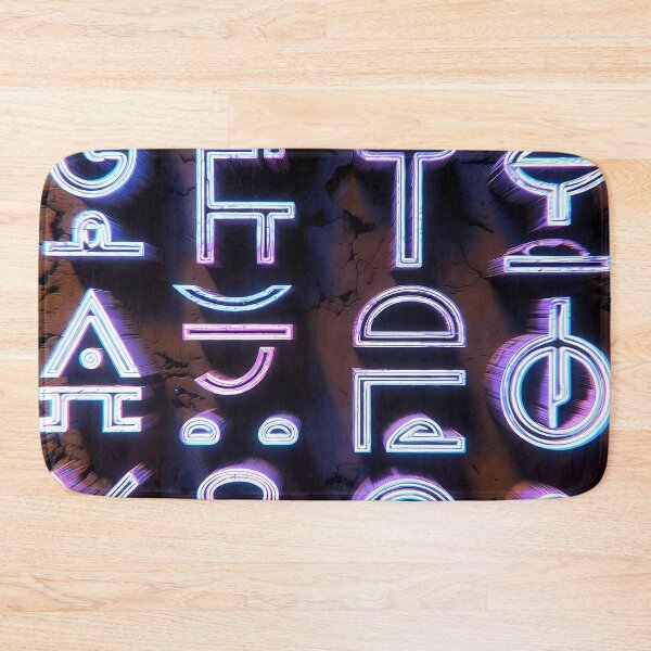 Item preview, Neon Light Symbols, Cyberpunk Egyptian Hieroglyphics, symmetrical textures (image size 8320x12480) designed and sold by Digital-Davinci.