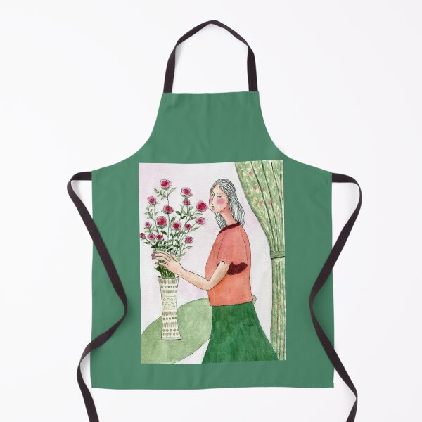 Item preview, woman smelling roses designed and sold by vivianyuan_art.