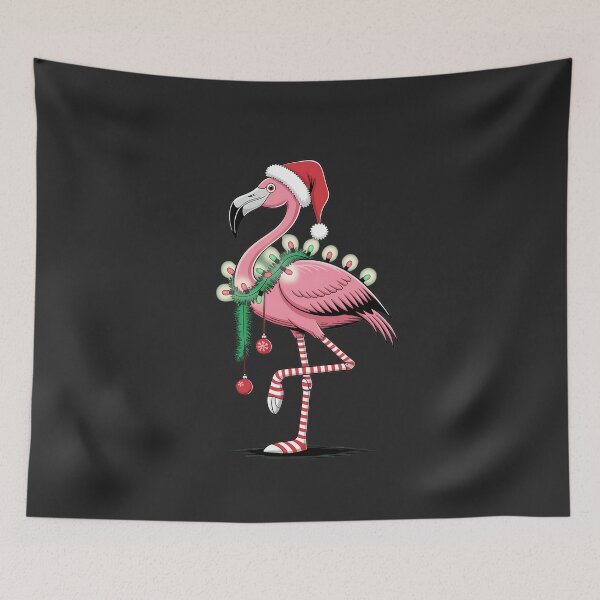 Item preview, Cute and fun tropical flamingo Christmas designed and sold by procionartss.