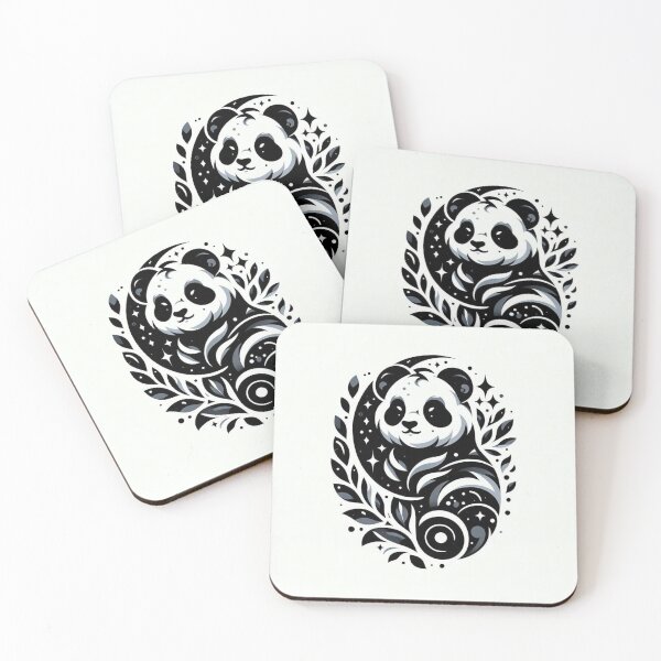 Item preview, Mystic Panda Black and White Illustration designed and sold by BigBlueArt.