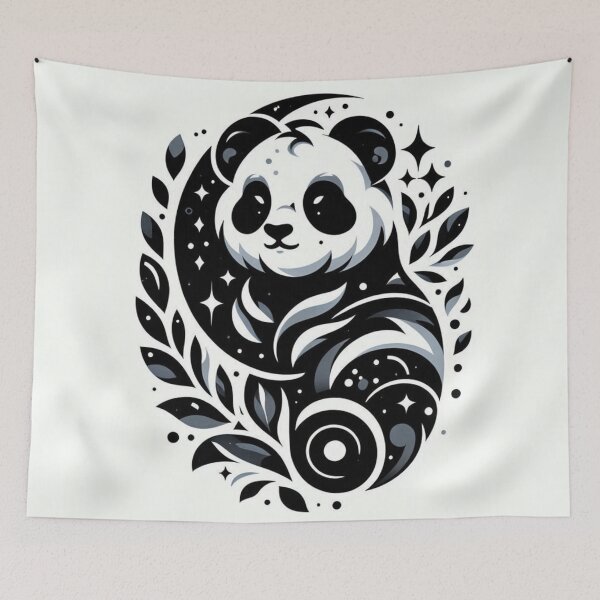 Item preview, Mystic Panda Black and White Illustration designed and sold by BigBlueArt.