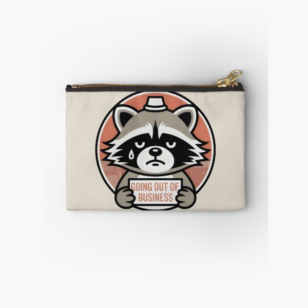 Item preview, Going Out of Business Sad Raccoon Cartoon Sign Design designed and sold by SplashTastic.