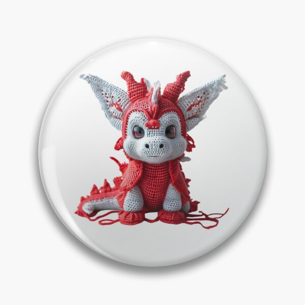 Item preview, Adorable Red and White Baby Crocheted Dragon designed and sold by newvisionart191.