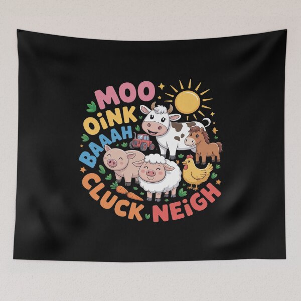 Item preview, Farm Animal Sounds Moo Oink Baa Cluck Neigh designed and sold by NetoGalaxy.