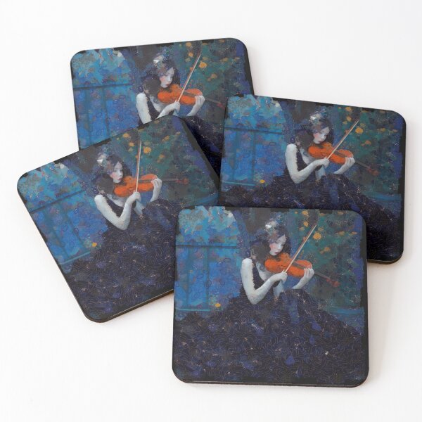 Item preview, Gothic Violinist in Moonlit Garden – Dark Fantasy Elegant Art designed and sold by Sandy Richter.