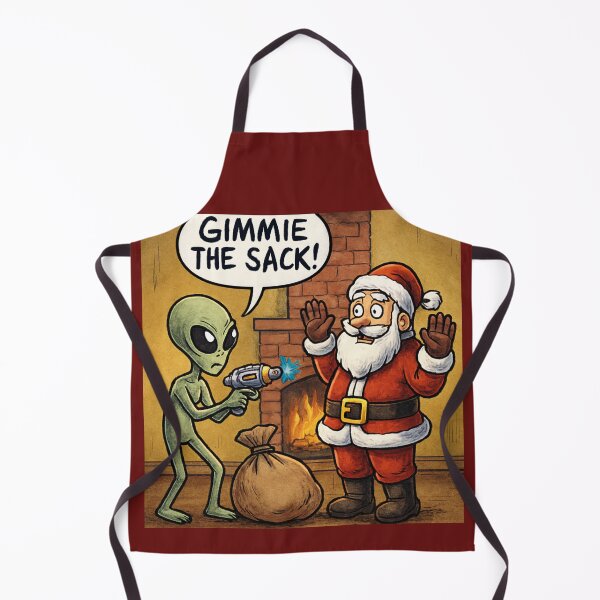 Item preview, Sack Attack: Alien vs. Santa! designed and sold by Cats and Other Things.