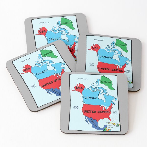 Item preview, Colorful Cartoon Map of North America & Caribbean designed and sold by mashmosh.