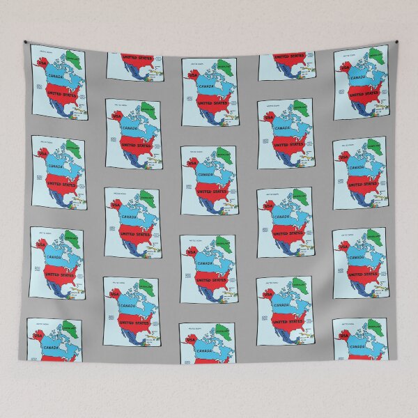 Item preview, Colorful Cartoon Map of North America & Caribbean designed and sold by mashmosh.