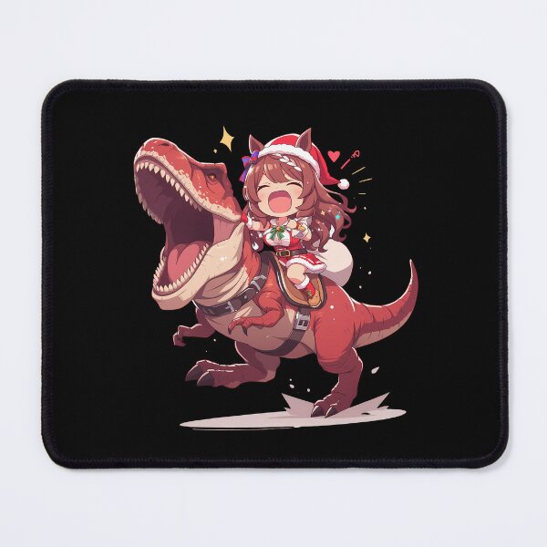 Item preview, Super Creek Santa Christmas Ride On Red T-Rex Uma Musume Anime designed and sold by HumbertoValveno.