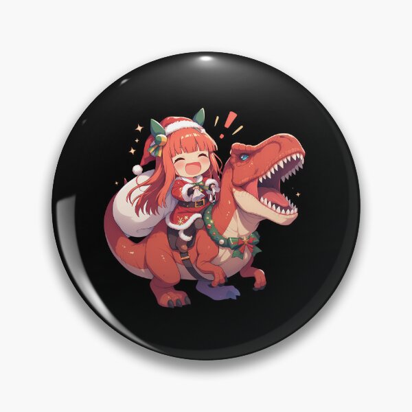 Item preview, Silence Suzuka Christmas Santa Riding Festive T-Rex Uma Musume Anime designed and sold by HumbertoValveno.