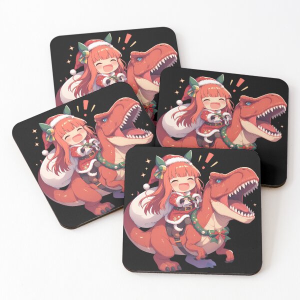 Item preview, Silence Suzuka Christmas Santa Riding Festive T-Rex Uma Musume Anime designed and sold by HumbertoValveno.