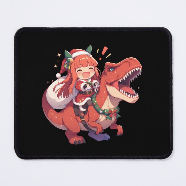 Item preview, Silence Suzuka Christmas Santa Riding Festive T-Rex Uma Musume Anime designed and sold by HumbertoValveno.