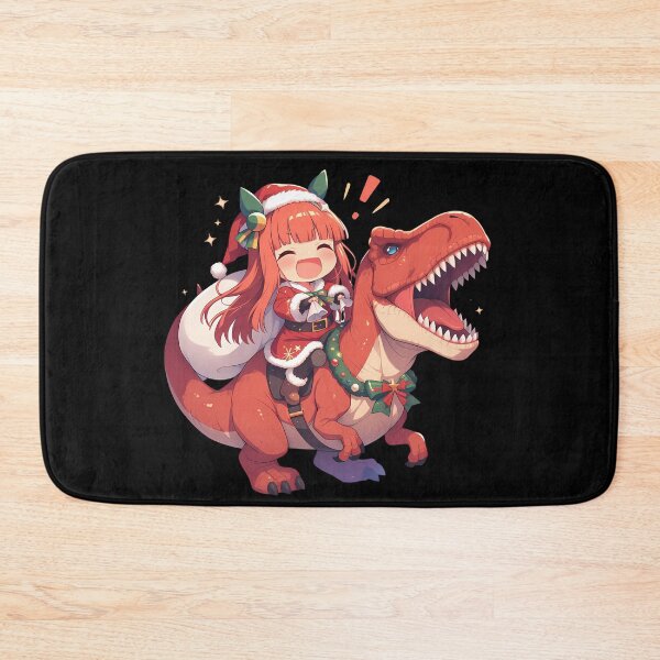 Item preview, Silence Suzuka Christmas Santa Riding Festive T-Rex Uma Musume Anime designed and sold by HumbertoValveno.