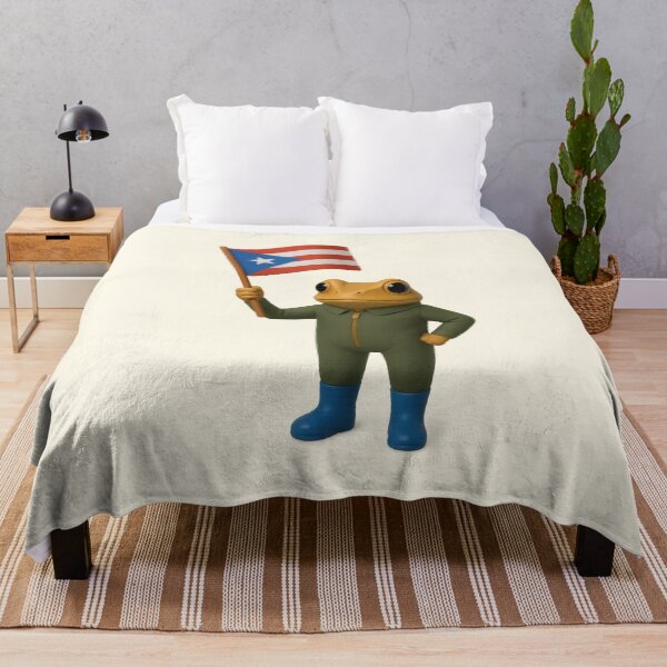 Item preview, Puerto Rico Frog 3D – Cool Cartoon Frog Holding Puerto Rico Flag. designed and sold by Shiningsticker8.