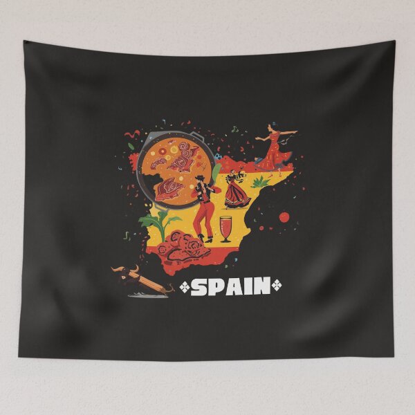 Item preview, Spain Map Flag Flamenco Paella Bull Sangria Spanish Pride designed and sold by TitanRN.